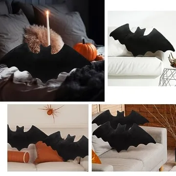 Huwena Cute Bat Shaped Halloween Throw Pillows