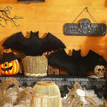 Huwena Cute Bat Shaped Halloween Throw Pillows