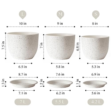 Giraffe Creation 3-Pot Set - Trendy Plant Pots with Drainage