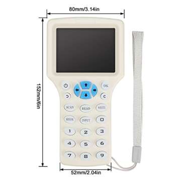 SYWAN English 10 Frequency NFC RFID Reader Copier Writer Duplicator for IC ID Cards and 125kHz Cards,10 Pcs ID 125khz Cards + 10pcs ID 125kh Key Fobs + 10pcs 13.56mhz IC Key Fobs + 1 USB