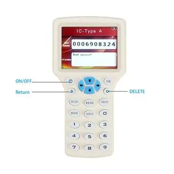 SYWAN English 10 Frequency NFC RFID Reader Copier Writer Duplicator for IC ID Cards and 125kHz Cards,10 Pcs ID 125khz Cards + 10pcs ID 125kh Key Fobs + 10pcs 13.56mhz IC Key Fobs + 1 USB