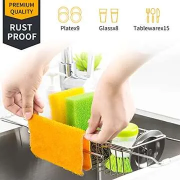 Versatile Stainless Steel Sink Storage Rack for Kitchen Organization