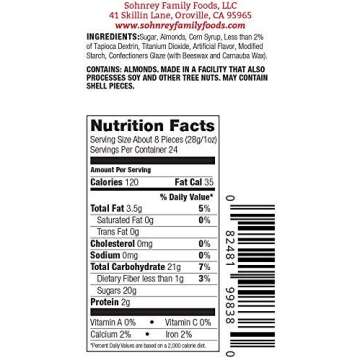 White Jordan Almonds Wedding Shower Party Favor Premium Fine Candied Nuts (1.5 lbs) Sohnrey Family Foods