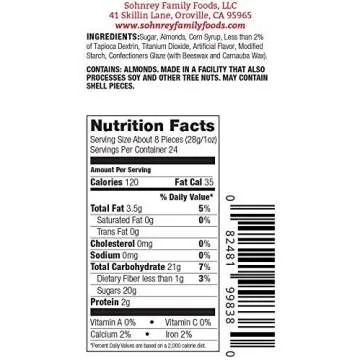 White Jordan Almonds Wedding Shower Party Favor Premium Fine Candied Nuts (1.5 lbs) Sohnrey Family Foods