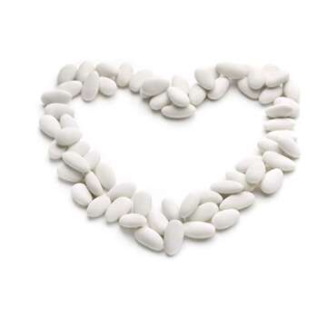 White Jordan Almonds Wedding Shower Party Favor Premium Fine Candied Nuts (1.5 lbs) Sohnrey Family Foods