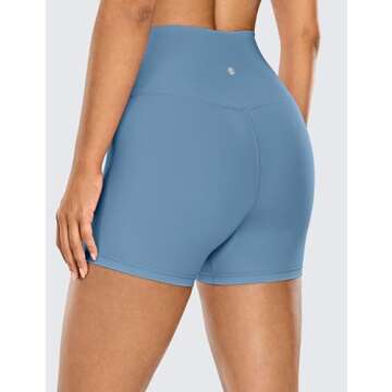 CRZ YOGA Women's Naked Feeling Biker Shorts - 4 Inches High Waist Yoga Workout Running Gym Spandex U...