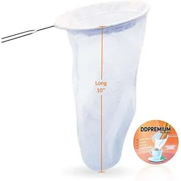 DDPREMIUM Tea Filter Reusable Stainless Steel Strainer, Friendly Using Durable, for a Healthier Tea Experience - Compatible with All Tea Types Includes Coffee Strainer Colador de Cafe Size 5.5 Inches