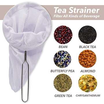 DDPREMIUM Tea Filter Reusable Stainless Steel Strainer, Friendly Using Durable, for a Healthier Tea Experience - Compatible with All Tea Types Includes Coffee Strainer Colador de Cafe Size 5.5 Inches