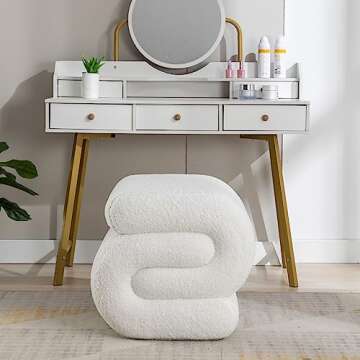 GNIXUU Sherpa Ottoman, Stylish Modern Footstool for All