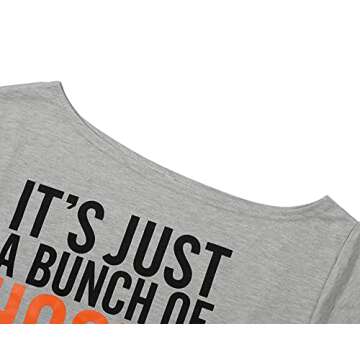 TAOHONG It's Just a Bunch Of Hocus Pocus Sweatshirt Women Halloween Off The Shoulder Tops Funny Graphic Pullover Top (XX-Large, Grey)