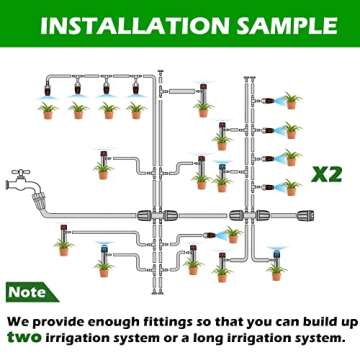 Maotong 240FT Drip Irrigation System Kit, Automatic Garden Watering Misting System for Greenhouse, Yard, Lawn, Plant with 1/2 inch Hose 1/4 inch Distribution Tubing and Accessories