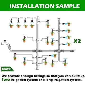 Maotong 240FT Drip Irrigation System Kit, Automatic Garden Watering Misting System for Greenhouse, Yard, Lawn, Plant with 1/2 inch Hose 1/4 inch Distribution Tubing and Accessories