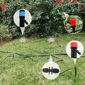 Maotong 240FT Drip Irrigation System Kit, Automatic Garden Watering Misting System for Greenhouse, Yard, Lawn, Plant with 1/2 inch Hose 1/4 inch Distribution Tubing and Accessories