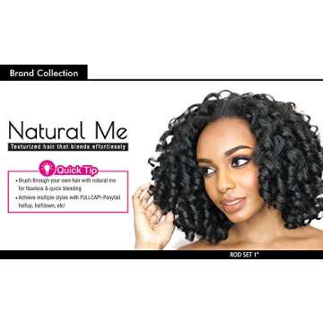 Freetress Equal Synthetic Drawstring Fullcap Half Wig - NATURAL ROD SET (1B Off Black)