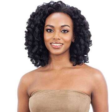 Freetress Equal Synthetic Drawstring Fullcap Half Wig - NATURAL ROD SET (1B Off Black)