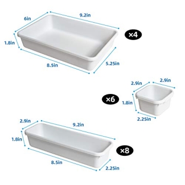 BYCY 18 Pcs Drawer Organizers Set for Kitchen Office Bathroom