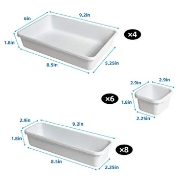 BYCY 18 Pcs Drawer Organizers Set for Kitchen Office Bathroom