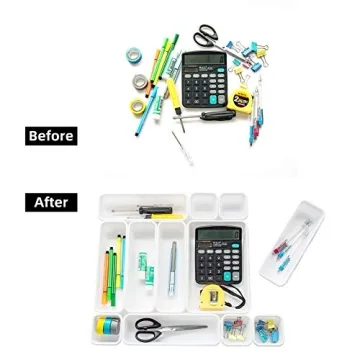 BYCY 18 Pcs Drawer Organizers Set for Kitchen Office Bathroom