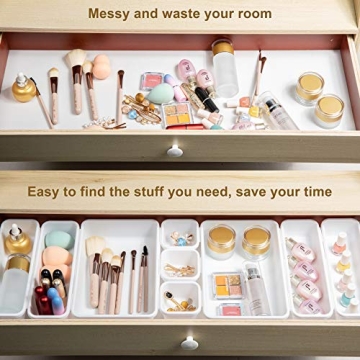 BYCY 18 Pcs Drawer Organizers Set for Kitchen Office Bathroom