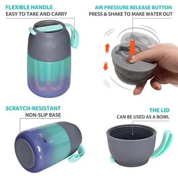 MAXSO 2 Pack Soup Thermo for Hot & Cold Food for Kids Adults, Vacuum Insulated Food Jar Thermal Lunch Containers, Travel Food Flask with Spoon (24 oz,17 oz) (Glitter Rainbow)