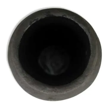 roro 7-Inch Handmade Textured Black Ceramic Prunus Vase - Artisan Handcrafted for Home & Office Decor, Ideal Housewarming Gift, Modern Rustic Farmhouse Minimalist