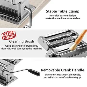 Delihom Stainless Steel Pasta Maker for Homemade Pasta