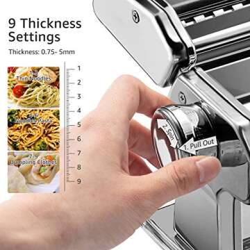 Delihom Stainless Steel Pasta Maker for Homemade Pasta