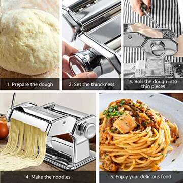 Delihom Stainless Steel Pasta Maker for Homemade Pasta