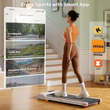 HitGo Under Desk Treadmill, 2 in 1 Walking Pad for Walking and Jogging, Portable Walking Pad Treadmi...