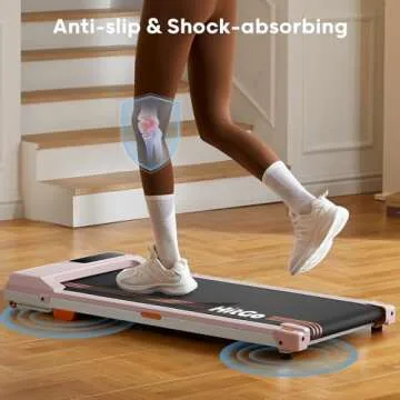 HitGo Under Desk Treadmill, 2 in 1 Walking Pad for Walking and Jogging, Portable Walking Pad Treadmill with Remote Control & App, 2.5HP Compact Walking Pad for Home Office (Pink)