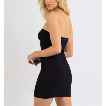 Sdencin Women Sexy Twist Knot Front Ribbed Knit Bodycon Bandeau Tube Mini Dress Solid Strapless Short Pencil Party Dress(S US Women,Black)