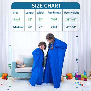 OUTREE Sensory Sock for Kids, Small,3-5 Years,39''×27'',Good for Height:2'9'' - 3'6'',Full Body Sock Provides Deep Pressure Input, Sensory Toys for Autistic Children with A Carrying Bag,Blue