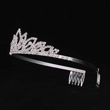 Wedding Tiara with Comb Bridal Shining Rhinestones Crystal Headband Pageant Princess Bridal Prom Decoration Party Wear Silver