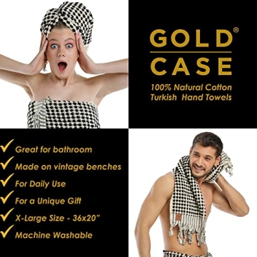 GOLD CASE Turkish Towels Absorbent Set of 4 for Luxury