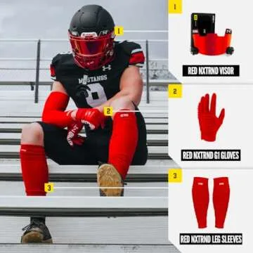 Nxtrnd G1 Men's Football Gloves, Adult Sticky Receiver Gloves (Red, Large)