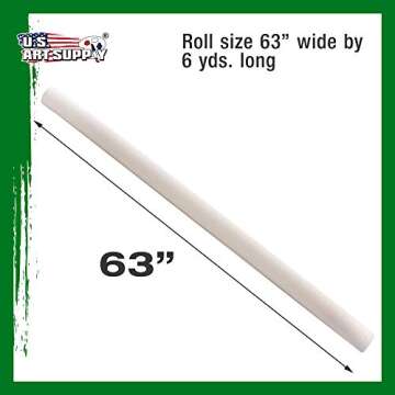 U.S. Art Supply 7-Ounce Unprimed 63" Wide x 6 Yards (18 Feet) Long Unstretched Canvas Roll - 100% Cotton, Woven, Acid-Free - Oil & Acrylic Painting, Murals, Backdrop - Cut to Stretcher Bar Frame Size