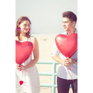 Heart Earrings for Women Hypoallergenic Beaded Statement Dangle Earrings Boho Handmade Red Love Heart Bead Drop Dangling Earrings Valentine’s Day Earrings Jewelry Gift (hot pink heart 1)