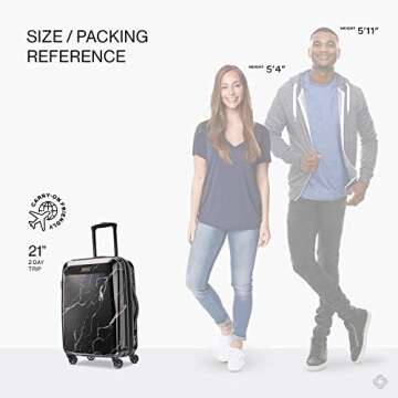 American Tourister Moonlight 21-Inch Hardside Expandable Carry-On Luggage in Stunning Black Marble