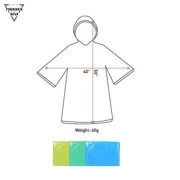 Forbidden Road Poncho with Hood 5 Pack (One Size Fit All) Emergency Disposable Rain Poncho Cover Raincoat Lightweight Super Waterproof for Camping Hiking Backpacking Traveling Fishing Outdoor