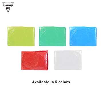 Forbidden Road Poncho with Hood 5 Pack (One Size Fit All) Emergency Disposable Rain Poncho Cover Raincoat Lightweight Super Waterproof for Camping Hiking Backpacking Traveling Fishing Outdoor