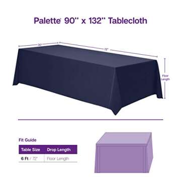 Gee Di Moda Rectangle Tablecloth - 90 x 132 Inch Pink Table Cloth for 6 Foot Table with Floor-Length...
