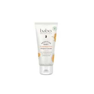 Babo Botanicals Sensitive Baby Fragrance-Free Diaper Cream - 25% Natural Zinc Oxide - Calendula, She...
