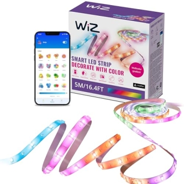 WiZ Connected 16.4 ft LED Light Strip - Flowing Multicolor LED Color-Changing Light Strip For Your S...