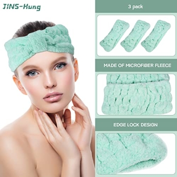 JINS-Hung Facial Spa Headband 3-Pack for All Hair Types
