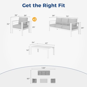 Wisteria Lane Aluminum Outdoor Patio Set with Coffee Table