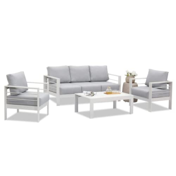Wisteria Lane Aluminum Outdoor Patio Set with Coffee Table