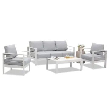 Wisteria Lane Aluminum Outdoor Patio Set with Coffee Table