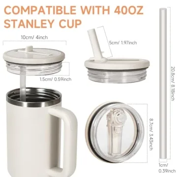 40 oz Tumbler Flip Straw Lid Replacement for Stanley