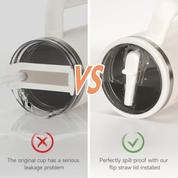 40 oz Tumbler Flip Straw Lid Replacement for Stanley