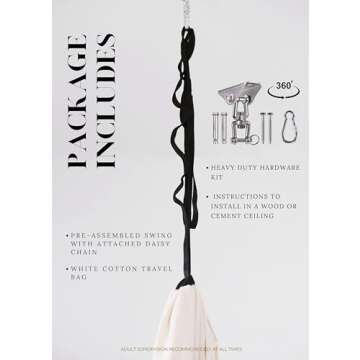 Marlowe & Co Double Layer Cotton Sensory Therapy Compression Swing for Children, Holds 200 lbs, 360° Swivel Hardware Included (Oat)